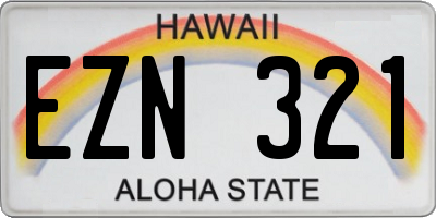 HI license plate EZN321