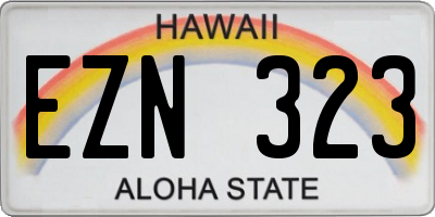 HI license plate EZN323