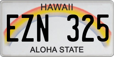 HI license plate EZN325
