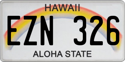 HI license plate EZN326