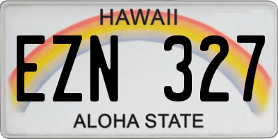 HI license plate EZN327