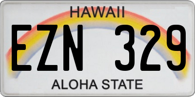 HI license plate EZN329