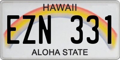 HI license plate EZN331