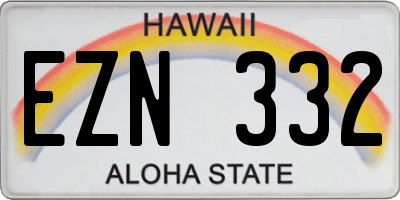 HI license plate EZN332