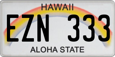 HI license plate EZN333