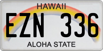 HI license plate EZN336
