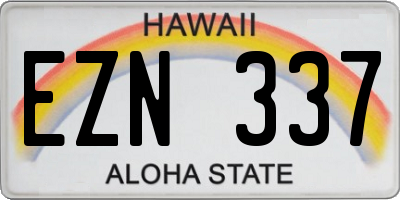 HI license plate EZN337