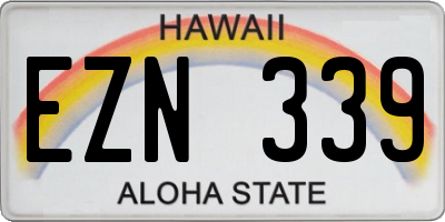 HI license plate EZN339