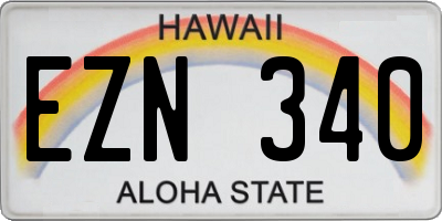 HI license plate EZN340