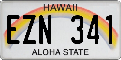 HI license plate EZN341