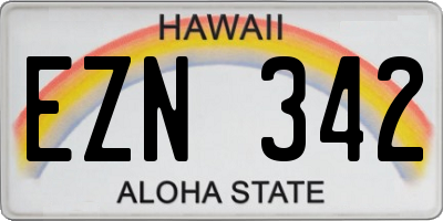HI license plate EZN342