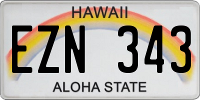 HI license plate EZN343