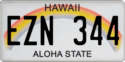 HI license plate EZN344
