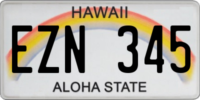 HI license plate EZN345