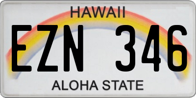 HI license plate EZN346