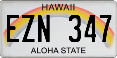 HI license plate EZN347
