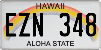 HI license plate EZN348