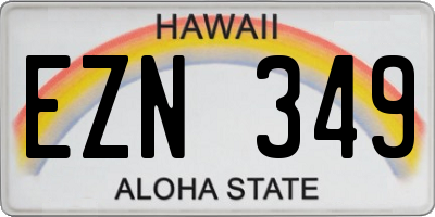 HI license plate EZN349