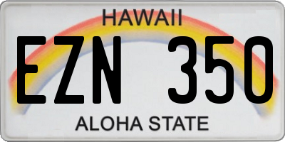 HI license plate EZN350