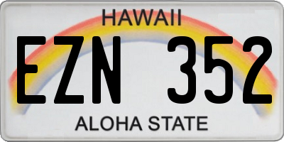 HI license plate EZN352