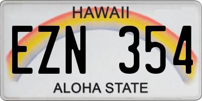 HI license plate EZN354