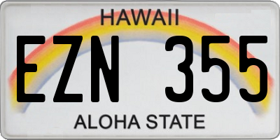 HI license plate EZN355