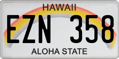 HI license plate EZN358