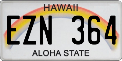 HI license plate EZN364