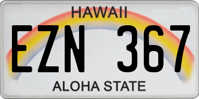 HI license plate EZN367