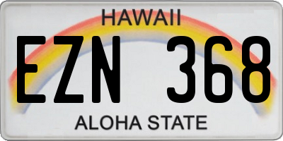HI license plate EZN368