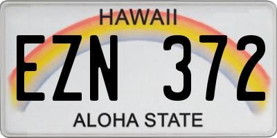 HI license plate EZN372