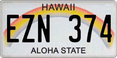 HI license plate EZN374