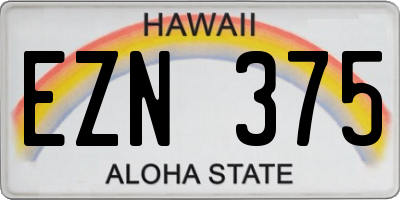 HI license plate EZN375