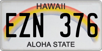 HI license plate EZN376