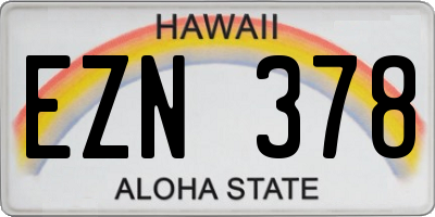 HI license plate EZN378
