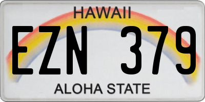 HI license plate EZN379