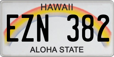 HI license plate EZN382