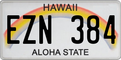 HI license plate EZN384
