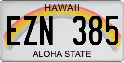 HI license plate EZN385