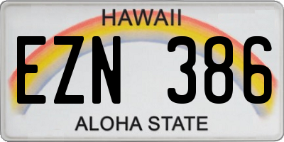 HI license plate EZN386