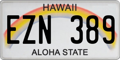 HI license plate EZN389