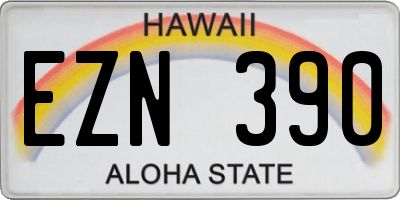 HI license plate EZN390