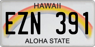 HI license plate EZN391