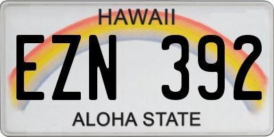 HI license plate EZN392