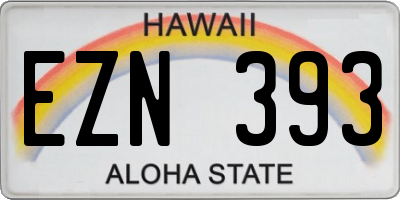 HI license plate EZN393