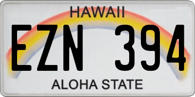 HI license plate EZN394