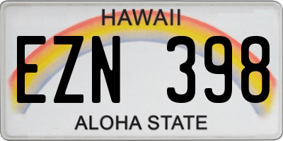 HI license plate EZN398