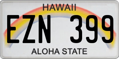 HI license plate EZN399