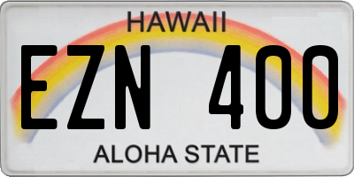 HI license plate EZN400