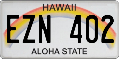 HI license plate EZN402